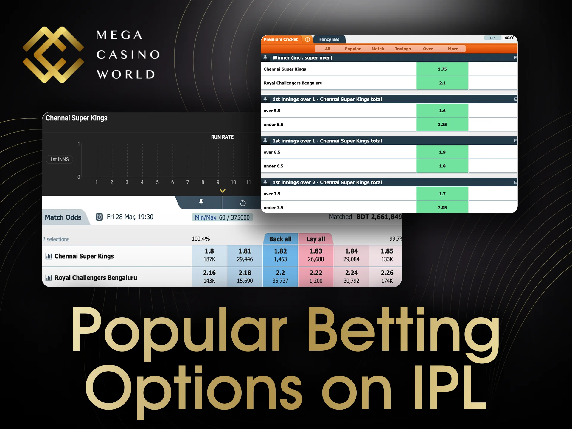 Discover popular betting options on IPL at Mega Casino World and choose your favorite.