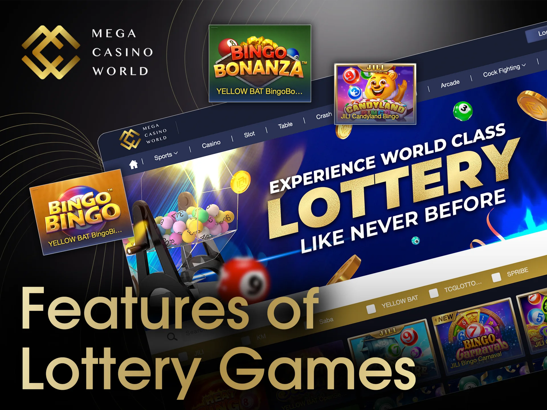 Discover features of lottery games at MCW Casino.