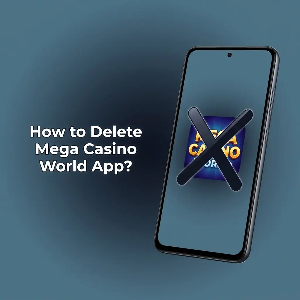 Steps to delete Mega Casino World app on Android and iOS devices by uninstalling from settings or home screen